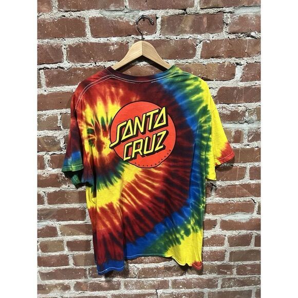 Santa Cruz Skateboard Mens Tie Dye Short Sleeve T-shirt Multicolor Size XL - Picture 2 of 3